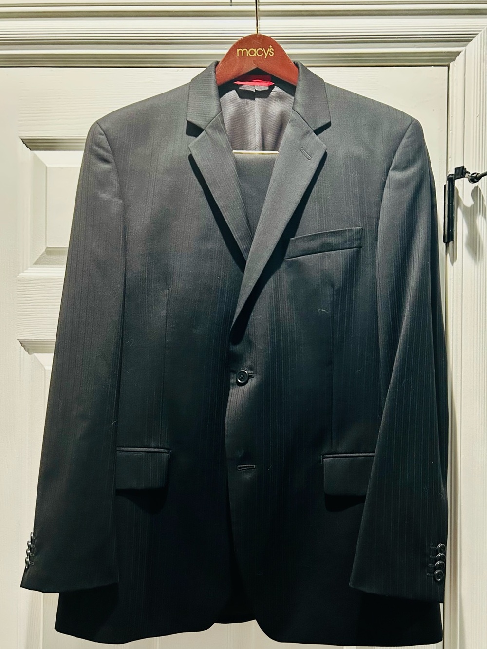 Alfani Men's Black Pinstripe Suit